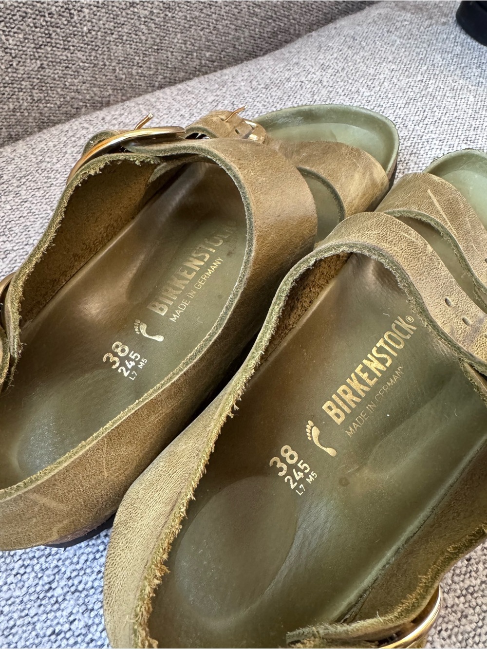 Birkenstock Milano Big Buckle Olive Green sz 38 - Picture 3 of 4